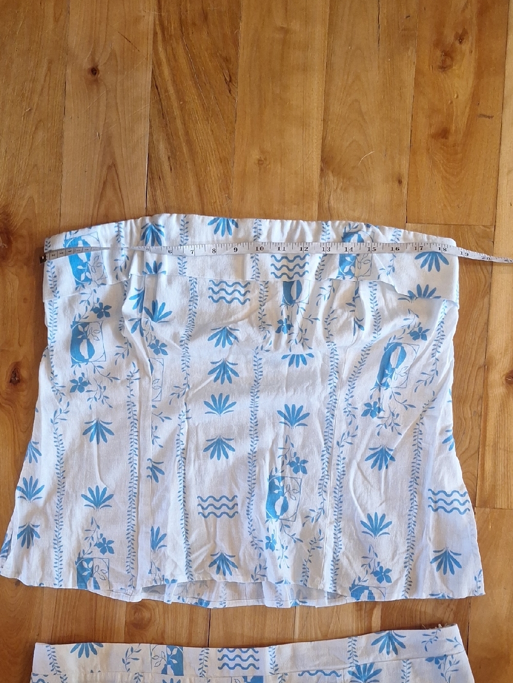 Wild Fable Blue & White Floral 2 Piece Skort Set Linen Blend XXL - Picture 4 of 14